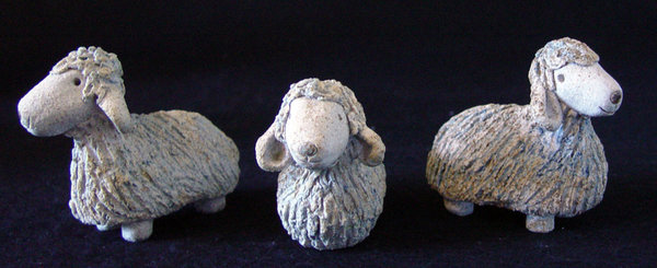 3er-Set Schafe, passend zur Schamotte-Krippe