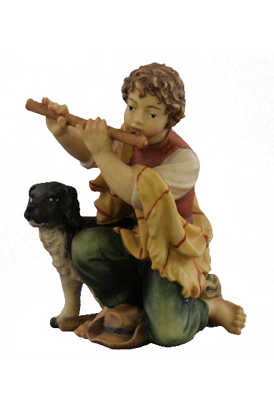 Junge mit Flöte und Hund