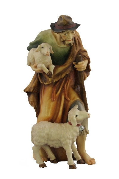 Hirt mit Schaf und Lamm