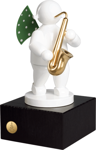 Engel mit Saxophon, auf kleinem Sockel von Wendt & Kühn