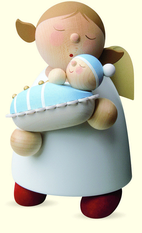 Schutzengel mit Baby - Junge (16 cm) von Günter Reichel