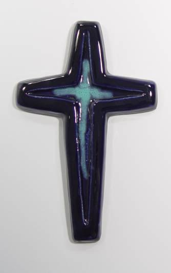 Keramik-Kreuz "Blau"