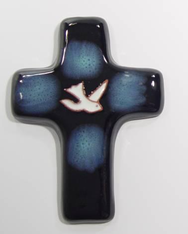 Keramik-Kreuz "Taube"