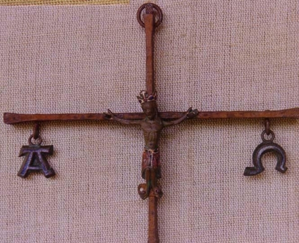 Kreuz schmiedeeisen,Korpus Bronze