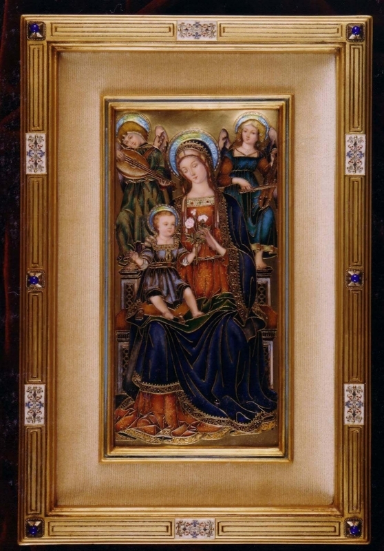 Emaillebild Madonna mit Kind