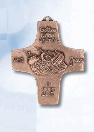 Bronzekreuz "Gottes Nähe spüren, Mit Jesus in einem Boot"