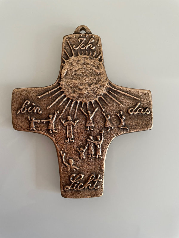 Bronzekreuz "Ich bin das Licht"