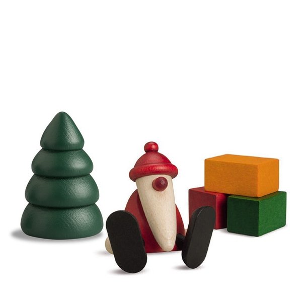 Miniaturset 1| Weihnachtsmann auf Kante sitzend mit Baum und Geschenken von Björn Köhler